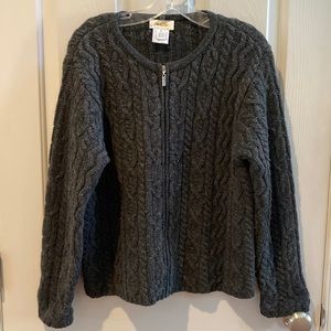 Talbots lambswool zip cardigan